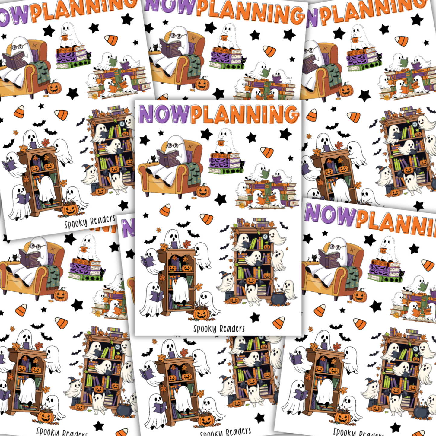 Spooky Readers Sticker Sheet |  Halloween Planner Stickers | Cute Spooky Season Sticker Sheet