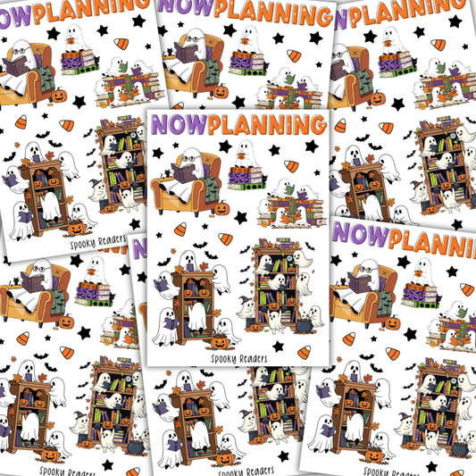 Spooky Readers Sticker Sheet |  Halloween Planner Stickers | Cute Spooky Season Sticker Sheet