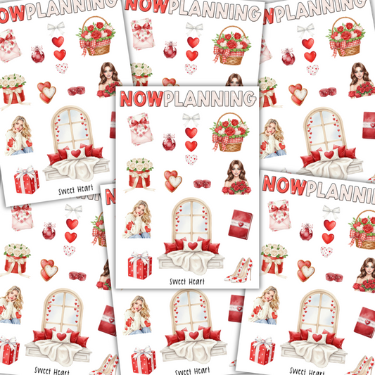 Sweet Heart Sticker Sheet | Valentine's Day Stickers |  Journal Stickers, Planner Stickers, Scrapbook Stickers