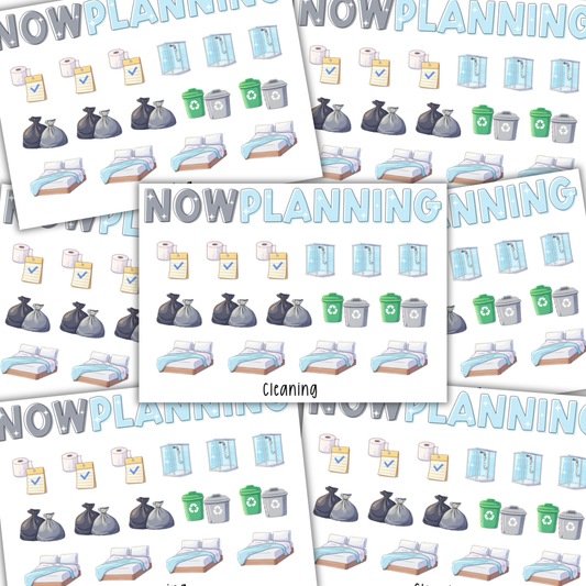 Mini Cleaning Icons Sticker Sheet | Journal Stickers, Planner Stickers, Scrapbook Stickers