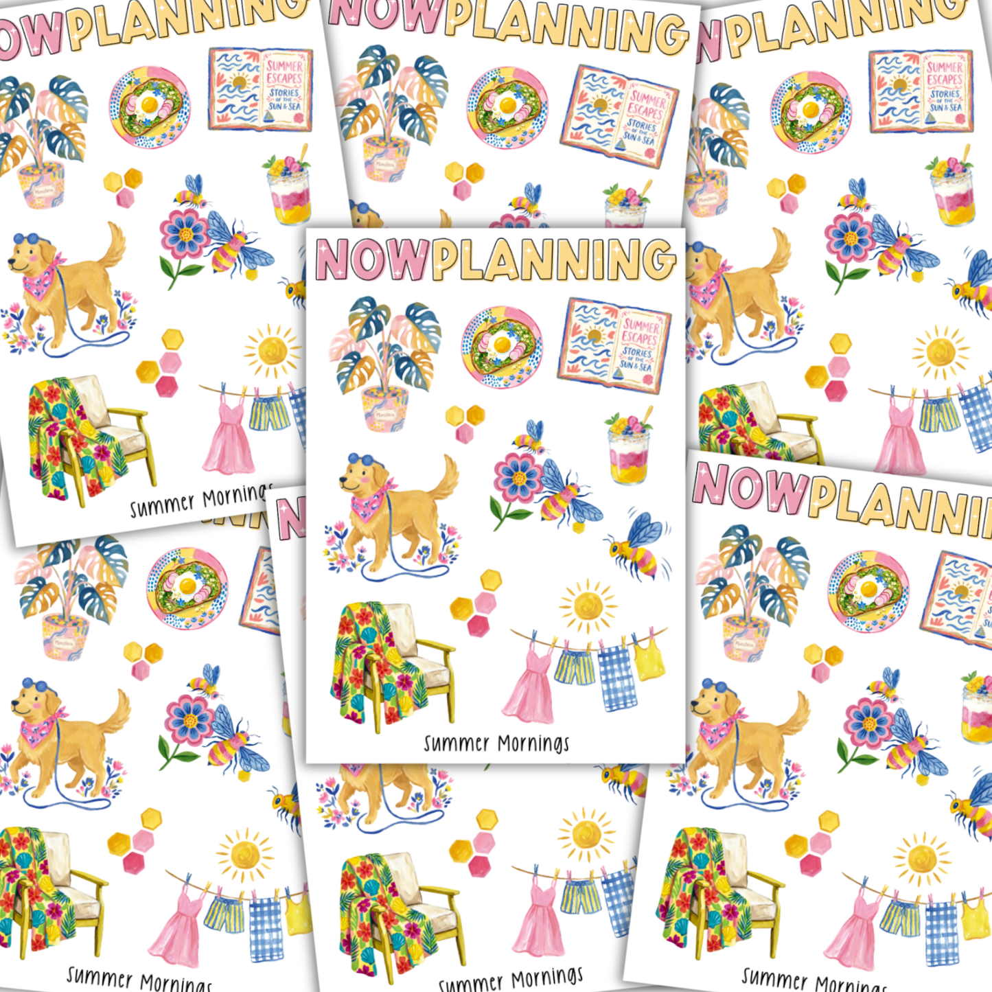 Summer Mornings Sticker Sheet |  Summer Stickers | Journal Stickers, Planner Stickers, Scrapbook Stickers