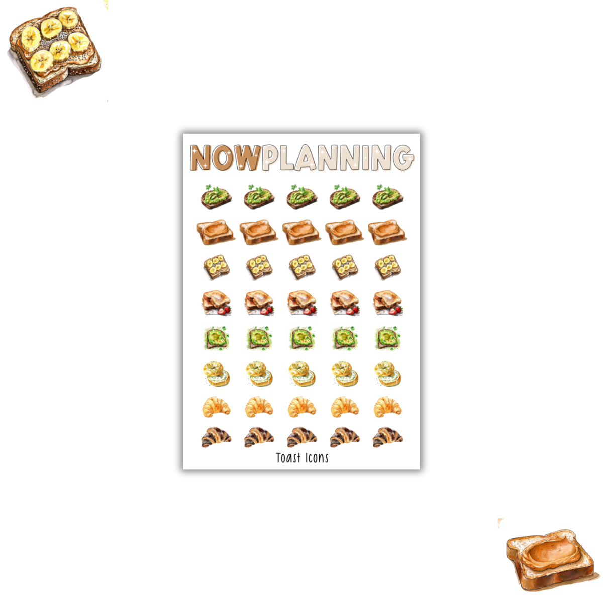 Toast Sticker Sheet | Bullet Journal Stickers, Planner Stickers, Scrap ...