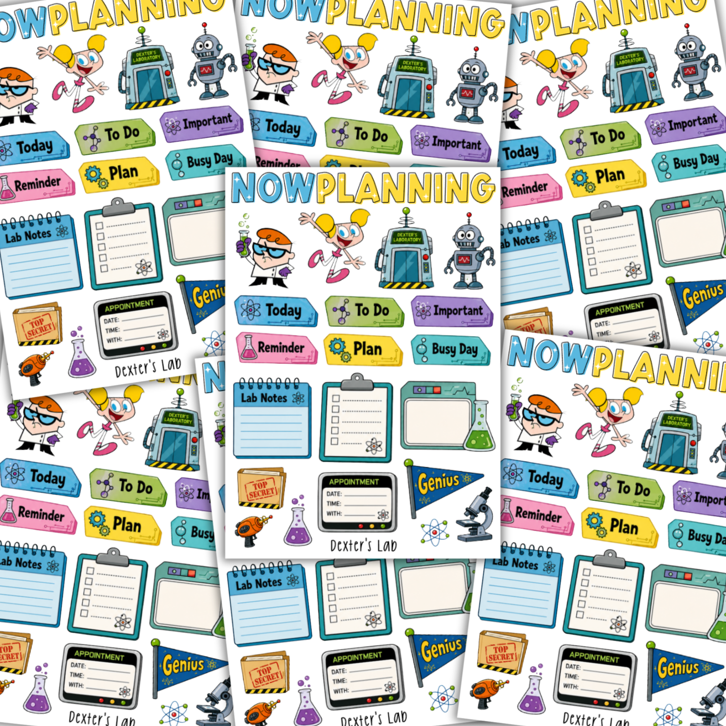 Dexter's Lab Sticker Sheet  |  Bullet Journal Stickers, Planner Stickers, Scrapbook Stickers