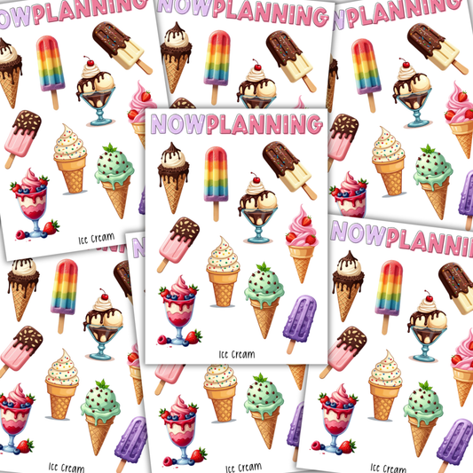 Ice Cream Sticker Sheet  |  Bullet Journal Stickers, Planner Stickers, Scrapbook Stickers