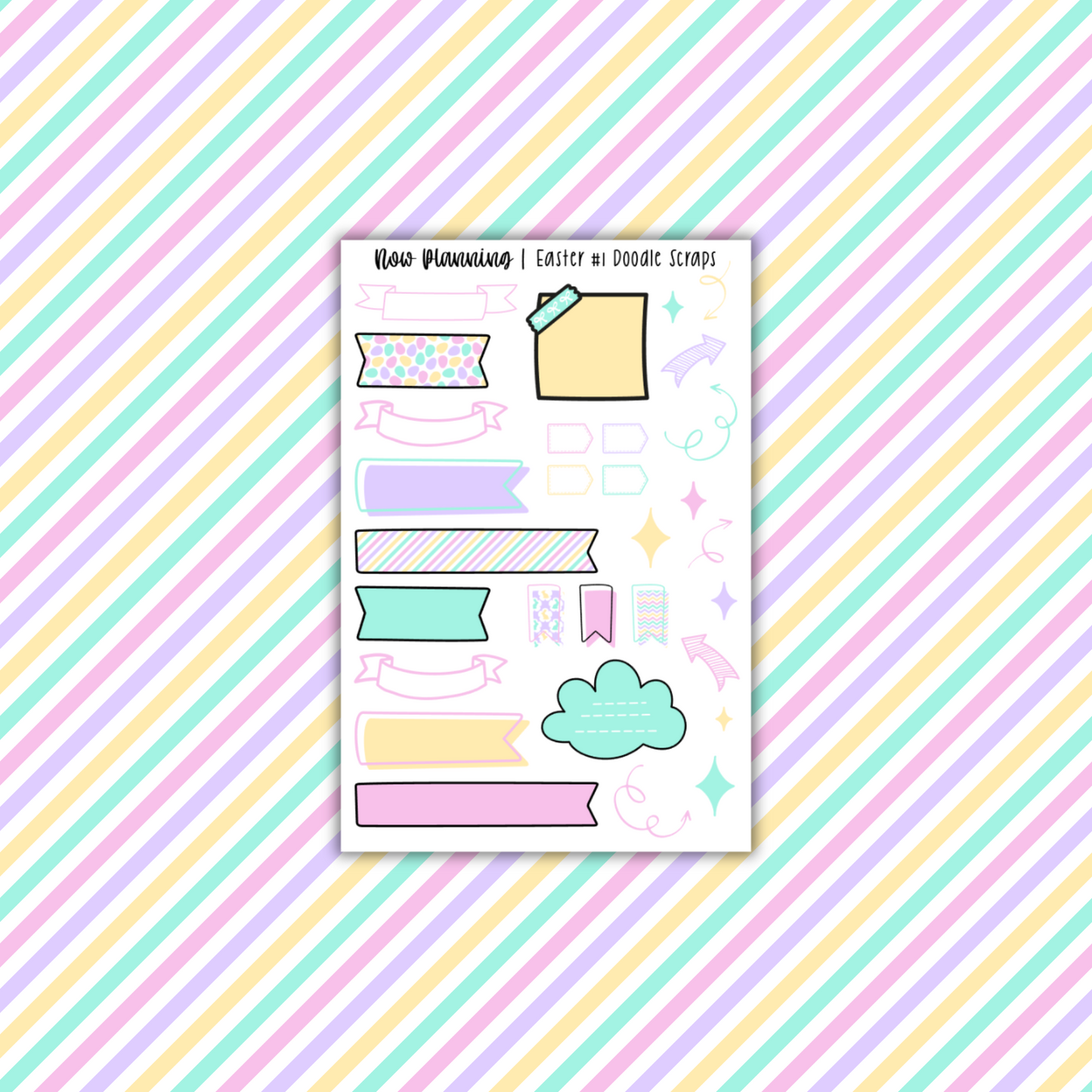 Easter Doodle & Journaling Sheets | Easter Stickers | Planner Stickers | Journaling Stickers