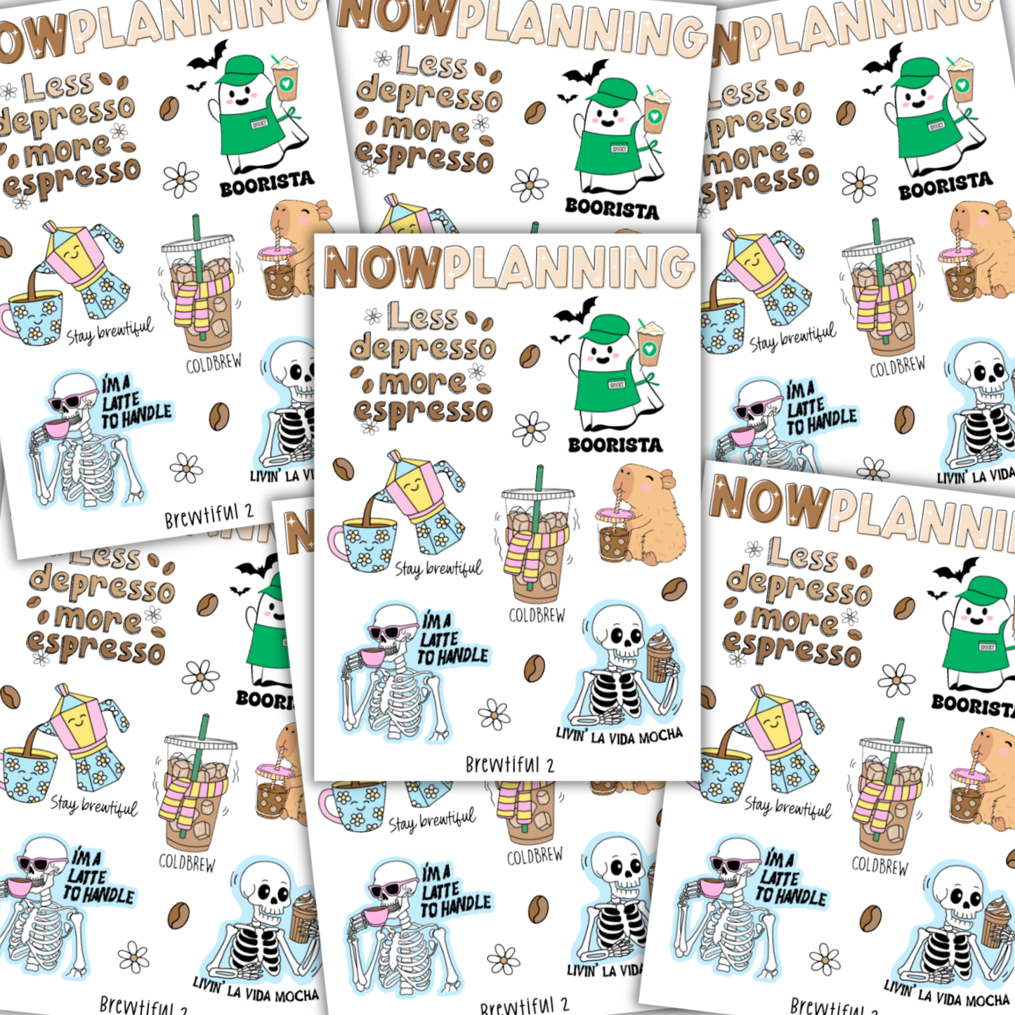 Brewtiful 2 Sticker Sheet  |  Bullet Journal Stickers, Planner Stickers, Scrapbook Stickers