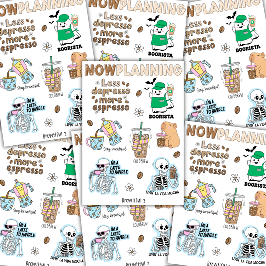 Brewtiful 2 Sticker Sheet  |  Bullet Journal Stickers, Planner Stickers, Scrapbook Stickers